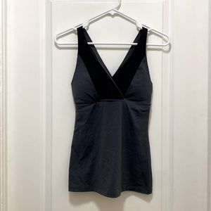 Victoria’s Secret workout tank top built in bra gray and black S